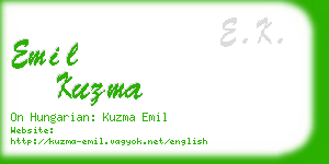 emil kuzma business card